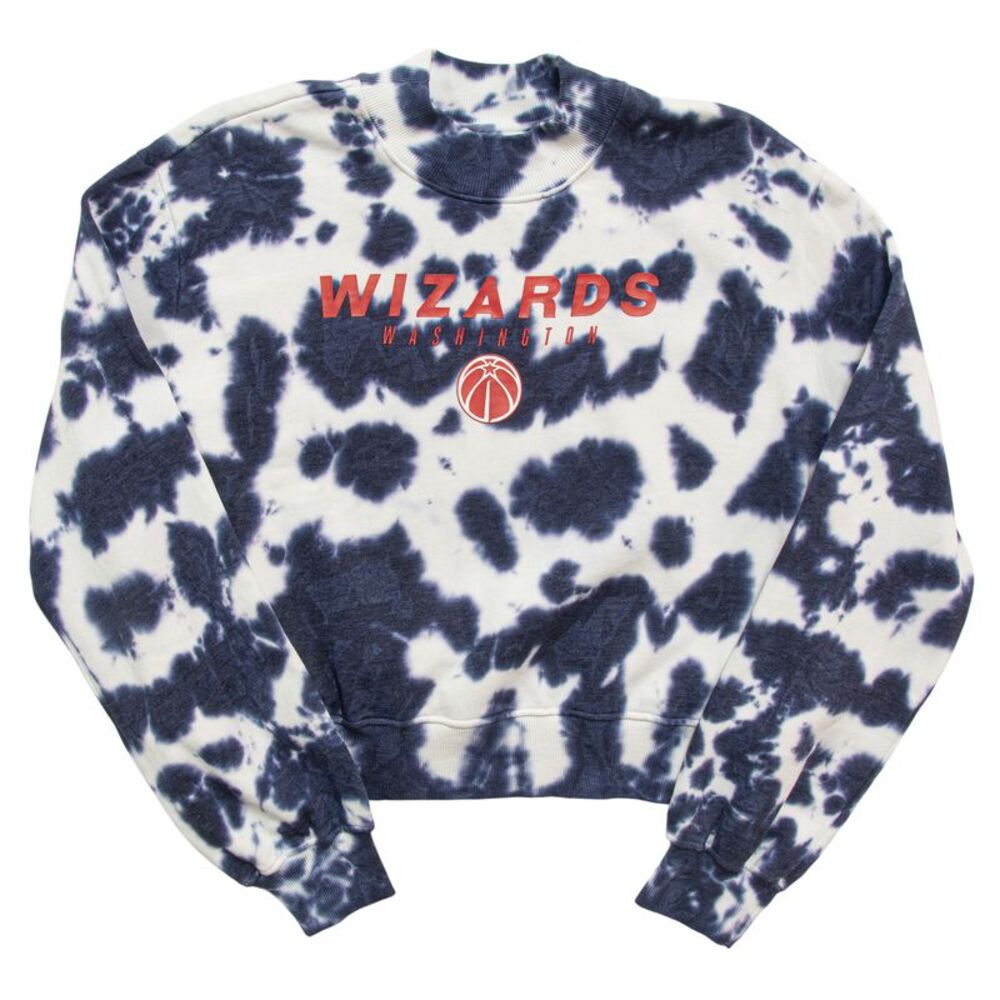 NBA Washington Wizards Women's Cropped Sweatshirt Tie-Dye White/Blue, M
